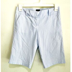 J Crew City Fit bermuda shorts Seersukers blue classic coastal casual women 4